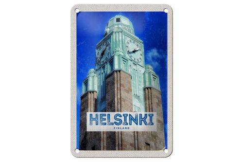 Blechschild Reise 12x18cm Helsinki Finnland Kirche Architektur Schild