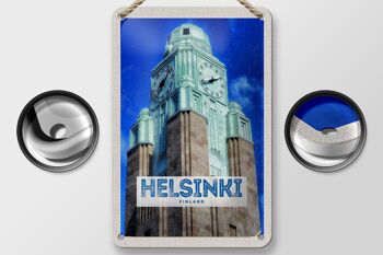 Panneau de voyage en étain 12x18cm, panneau d'architecture d'église d'Helsinki finlande 2