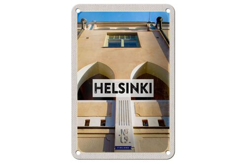 Blechschild Reise 12x18cm Helsinki Finnland Gebäude Urlaub Schild