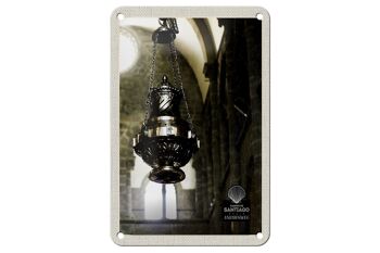 Panneau de voyage en étain 12x18cm, lanterne d'église d'espagne, signe médiéval 1