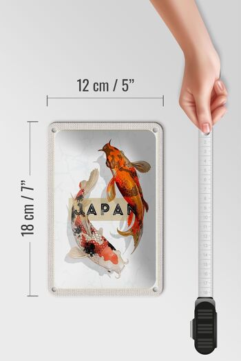Signe de voyage en étain, 12x18cm, japon, poisson Koi, asie, signe artistique de vacances 5