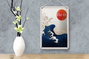 Signe de voyage en étain, 12x18cm, japon, asie, vagues, inondation de mer, signe de vacances 4