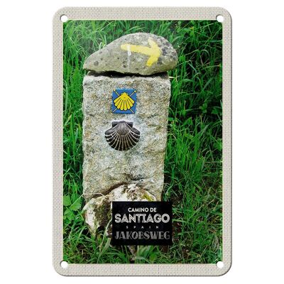 Targa in metallo da viaggio 12x18 cm Spagna Camino De Santiago Cammino di San Giacomo