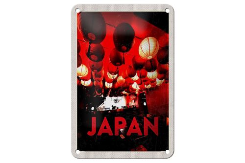 Blechschild Reise 12x18cm Japan Asien Restaurant rote Laterne Schild