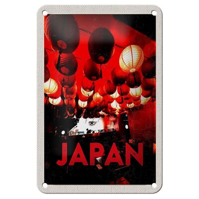 Blechschild Reise 12x18cm Japan Asien Restaurant rote Laterne Schild