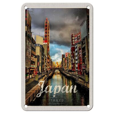 Targa in metallo da viaggio 12x18 cm Tokyo Giappone Asia Vacanza Destinazione Cultura Segno