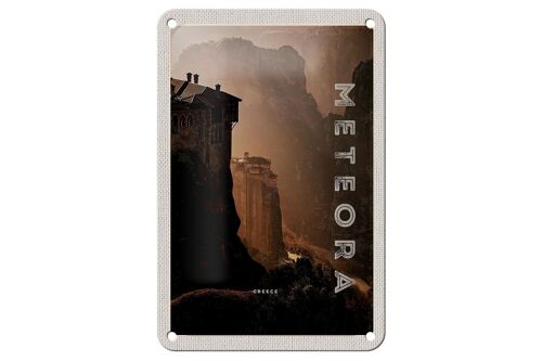 Blechschild Reise 12x18cm Griechenland Meteora Gebirge Natur Schild