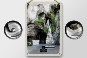 Panneau de voyage en étain, 12x18cm, France, Lourdes, bougies de jésus, signe naturel 2