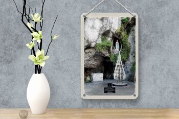 Panneau de voyage en étain, 12x18cm, France, Lourdes, bougies de jésus, signe naturel 4
