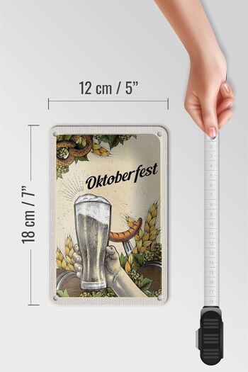 Panneau de voyage en étain, 12x18cm, Munich, Oktoberfest, bretzel, bière, saucisses 5