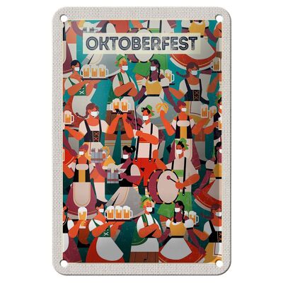 Cartel de chapa de viaje, 12x18cm, Oktoberfest de Múnich, cartel de tambor de cerveza