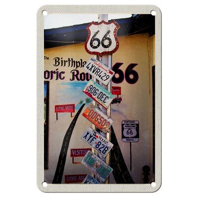 Targa in metallo da viaggio 12x18 cm USA America US Highway Route 66 Sign