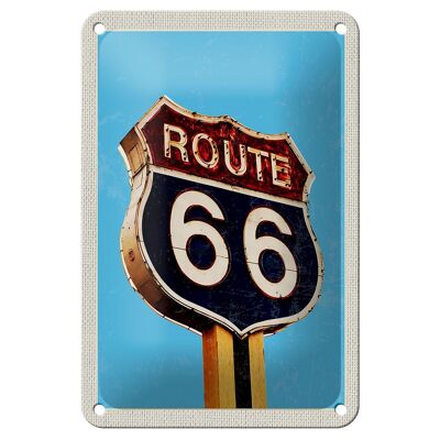 Blechschild Reise 12x18cm Amerika Route 66 Tankstelle Straße Schild