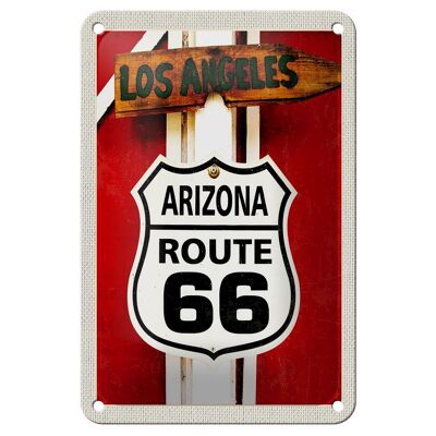 Targa in metallo da viaggio 12x18 cm USA Los Angeles Arizona Route 66 Vacation Sign