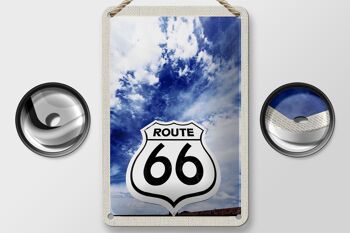 Panneau de voyage en étain, 12x18cm, Amérique, USA, Road Route 66, Sky 2