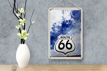 Panneau de voyage en étain, 12x18cm, Amérique, USA, Road Route 66, Sky 4