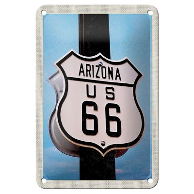 Targa in metallo da viaggio 12x18 cm America USA Arizona Road Route 66 Sign