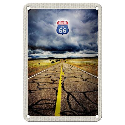 Targa in metallo da viaggio 12x18 cm America USA Route 66 Road Thunderstorm Sign