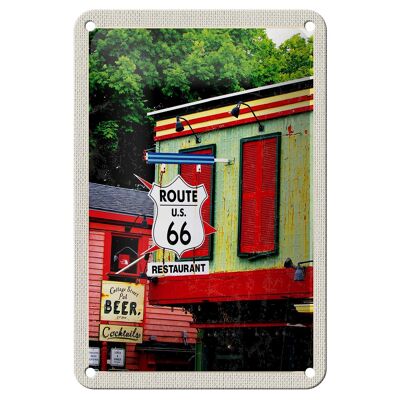 Targa in metallo da viaggio 12x18 cm America Route 66 Restaurant Chicago Sign