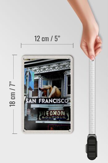 Signe de voyage en étain, 12x18cm, San Francisco Piedmon Boutique, signe de vacances 5