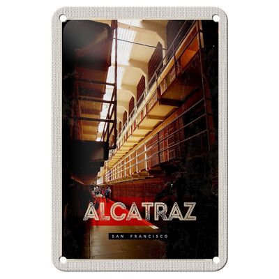 Blechschild Reise 12x18cm San Francisco Alcatraz Gefängnis Schild