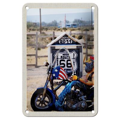 Targa in metallo da viaggio 12x18 cm America Route 66 Biker California Sign