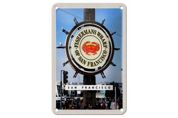Panneau de voyage en étain, 12x18cm, San Francisco, USA, panneau de quai Fischermans 1