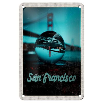 Cartel de chapa de viaje, 12x18cm, puente de San Francisco, mar, Kurgel, señal de viaje