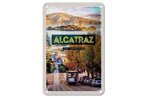 Blechschild Reise 12x18cm San Francisco Alcatraz Straßenbahn Schild