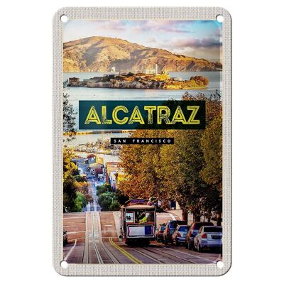 Blechschild Reise 12x18cm San Francisco Alcatraz Straßenbahn Schild