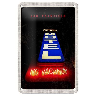 Targa in metallo da viaggio 12x18 cm San Francisco Motel Town House Vacation Sign