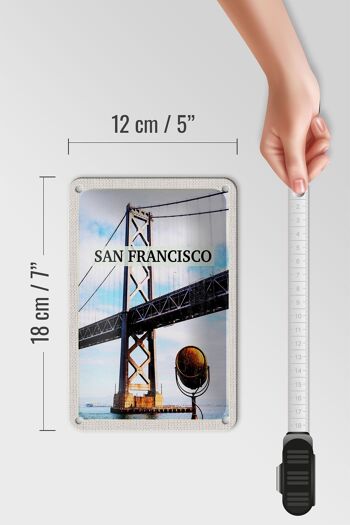 Panneau de voyage en étain, 12x18cm, pont d'alcatraz de San Francisco, signe de mer 5
