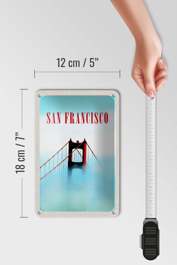 Panneau de voyage en étain, 12x18cm, pont de San Francisco, bleu ciel 5