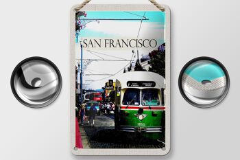 Panneau de voyage en étain 12x18cm, panneau de tramway pour personnes de San Francisco 2