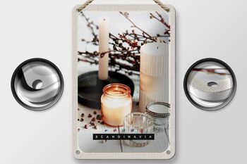 Plaque en tôle voyage 12x18cm bougies parfumées scandinave décoration de table 2