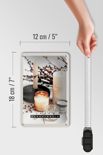 Plaque en tôle voyage 12x18cm bougies parfumées scandinave décoration de table 5