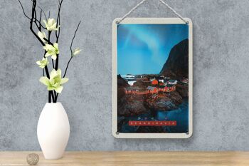Panneau de voyage en étain, 12x18cm, vacances scandinave, signe de montagnes de mer 4