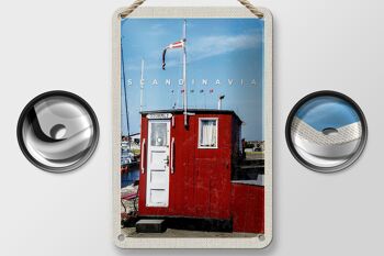 Panneau de voyage en étain, 12x18cm, signe de maison rouge, mer scandinave, Stromly 2