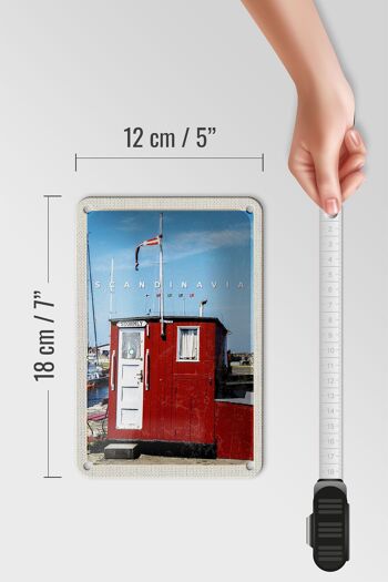 Panneau de voyage en étain, 12x18cm, signe de maison rouge, mer scandinave, Stromly 5