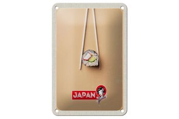 Panneau de voyage en étain 12x18cm, japon, asie, Sushi, poisson, concombre, baguettes 1