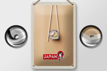 Panneau de voyage en étain 12x18cm, japon, asie, Sushi, poisson, concombre, baguettes 2