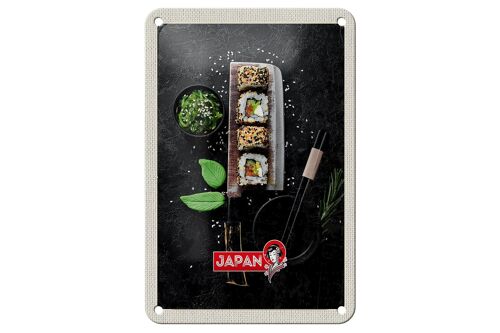Blechschild Reise 12x18cm Japan Asien Sushi Fisch Essen Stäbchen Schild