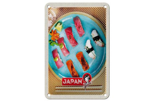 Blechschild Reise 12x18cm Japan Asien Fisch Sushi Gerichte Alge Schild