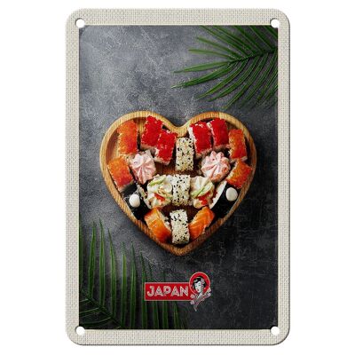 Letrero de hojalata para viaje, 12x18cm, Japón, Asia, salsa de Sushi, pepino, palillos