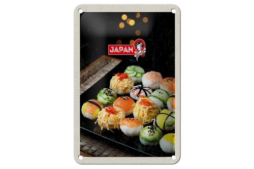 Blechschild Reise 12x18cm Japan Asien Sushi Fisch Gurke Avocado Schild