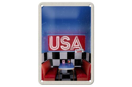 Blechschild Reise 12x18cm Amerika Diner Restaurant Fast Food Schild