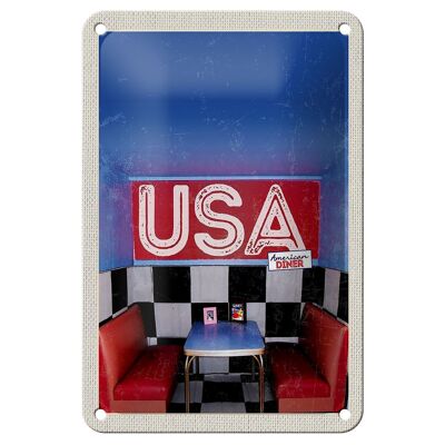 Cartel de chapa de viaje, 12x18cm, América, restaurante, comida rápida