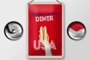 Panneau de voyage en étain 12x18cm, panneau de plat de restauration rapide pour Hot Dog américain et américain 2