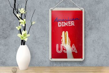 Panneau de voyage en étain 12x18cm, panneau de plat de restauration rapide pour Hot Dog américain et américain 4