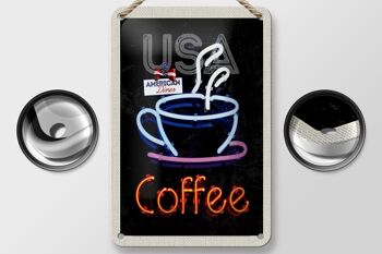 Signe de voyage en étain, 12x18cm, USA, Amérique, café, thé, gâteau, signe de vacances 2